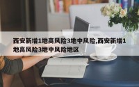西安新增1地高风险3地中风险,西安新增1地高风险3地中风险地区