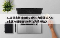 31省区市新增确诊24例均为境外输入/31省区市新增确诊6例均为境外输入