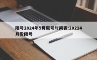 限号2024年5月限号时间表:20214月份限号
