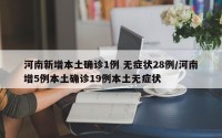河南新增本土确诊1例 无症状28例/河南增5例本土确诊19例本土无症状