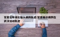 甘肃公布湖北输入病例轨迹:甘肃确诊病例在武汉活动轨迹