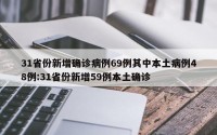 31省份新增确诊病例69例其中本土病例48例:31省份新增59例本土确诊