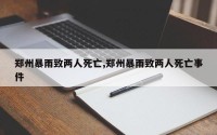 郑州暴雨致两人死亡,郑州暴雨致两人死亡事件