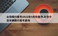 北京限行尾号2022年9月份查询,北京今日车辆限行尾号查询