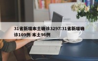 31省新增本土确诊3297:31省新增确诊109例 本土96例