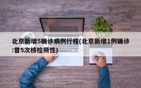 北京新增5确诊病例行程(北京新增1例确诊:曾5次核检阴性)