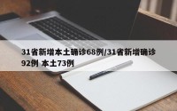 31省新增本土确诊68例/31省新增确诊92例 本土73例