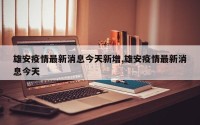 雄安疫情最新消息今天新增,雄安疫情最新消息今天
