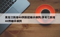 黑龙江新增40例新冠确诊病例/黑龙江新增40例确诊病例
