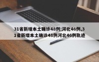 31省新增本土确诊48例:河北46例,31省新增本土确诊48例河北46例轨迹