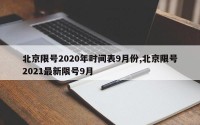 北京限号2020年时间表9月份,北京限号2021最新限号9月