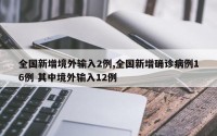 全国新增境外输入2例,全国新增确诊病例16例 其中境外输入12例
