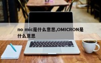 no mic是什么意思,OMICRON是什么意思